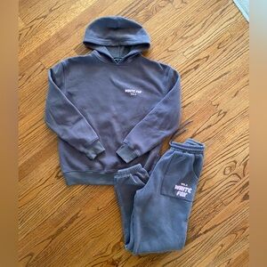 White Fox Boutique Gray Hoodie and Joggers Set